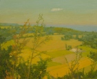 Landscape by Gillian Pederson Krag, Oil on canvas on board 16 x 18