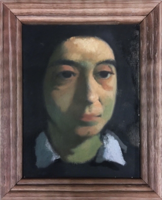 Ron Prigat Portrait of Kelly Medford Oil on panel 10" x 8" 2018